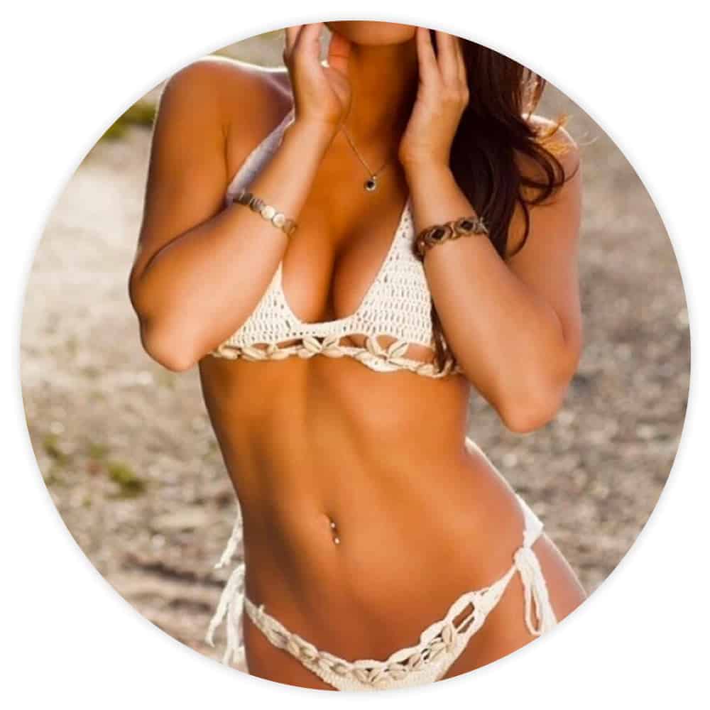 Badetøj Bikini Med Muslinger Hvid Hækling