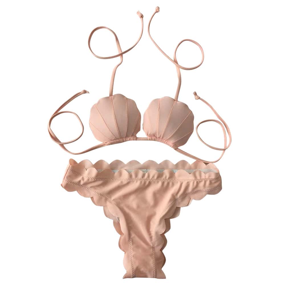 Badetøj Bikini Med Muslinger Pink
