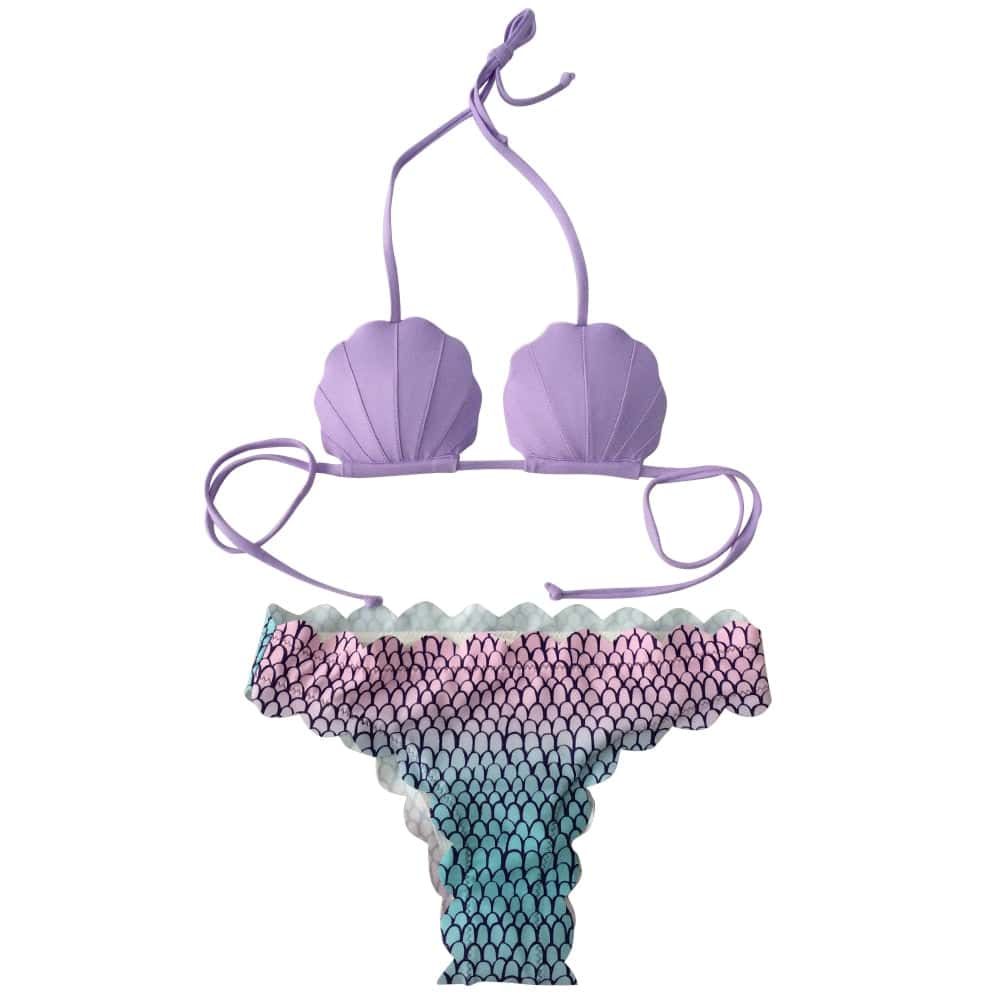 Badetøj Bikini Med Muslinger Mauve