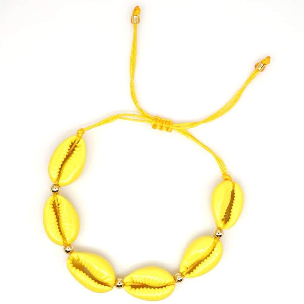 Muslinge Armbånd Gul Cowrie
