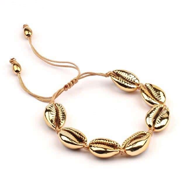 Muslinge Armbånd Gylden Cowrie