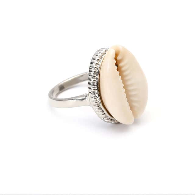 Skalring Sølv Cowrie