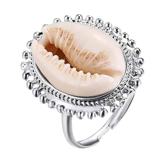 Skalring Sæt Sølv Cowrie
