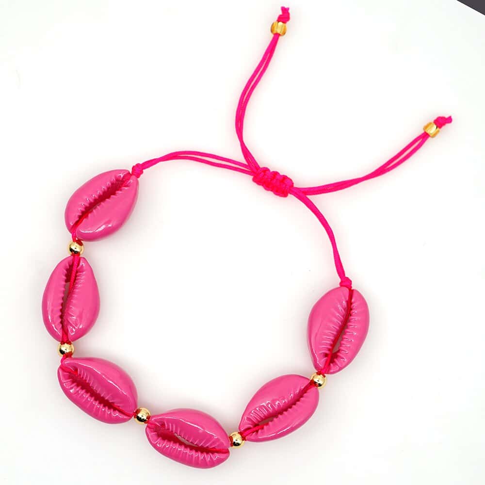 Muslinge Armbånd Pink Cowrie