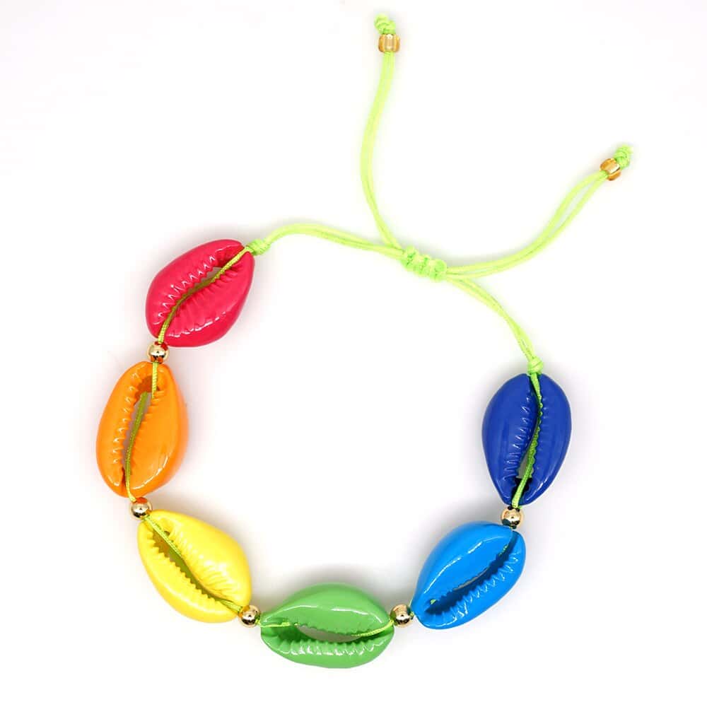Muslinge Armbånd Regnbue Cowrie