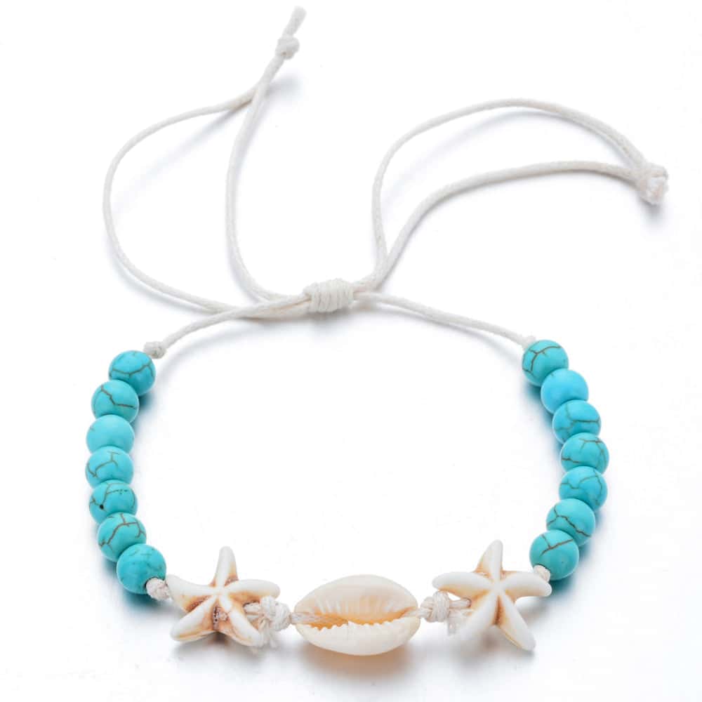 Muslinge Armbånd Cowrie, Perler Og Søstjerner