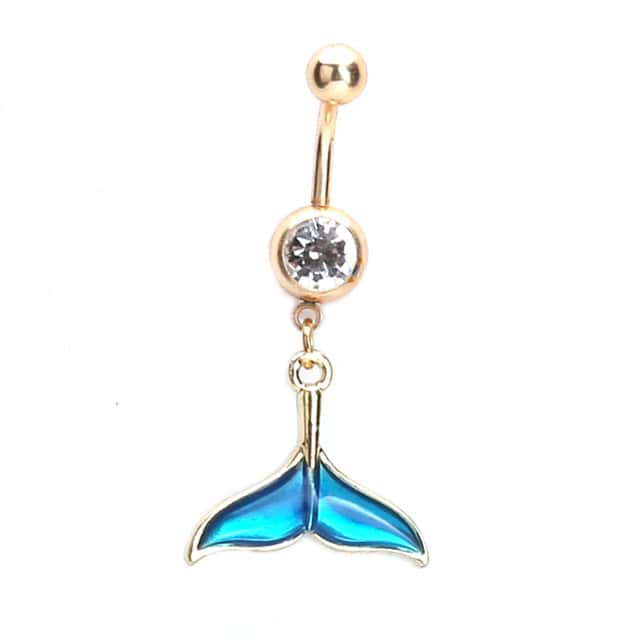 Muslinge Navlepiercing Havfrue Hale (Gylden)