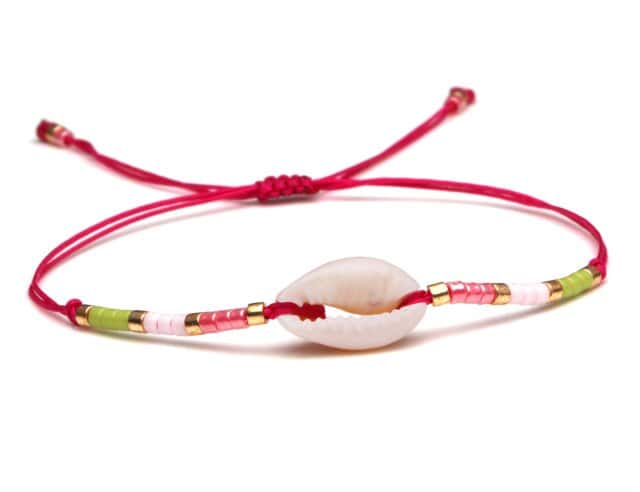 Muslinge Armbånd Pink Kauri Halskæde