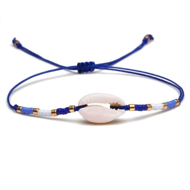 Muslinge Armbånd Blå Kauri Halskæde