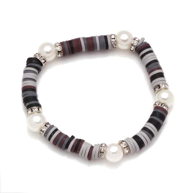 Muslinge Armbånd Sorte Perler