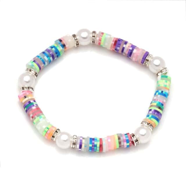 Muslinge Armbånd Regnbueperler