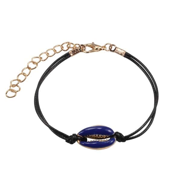 Muslinge Armbånd Midnight Blue Kaurier Sort Snor