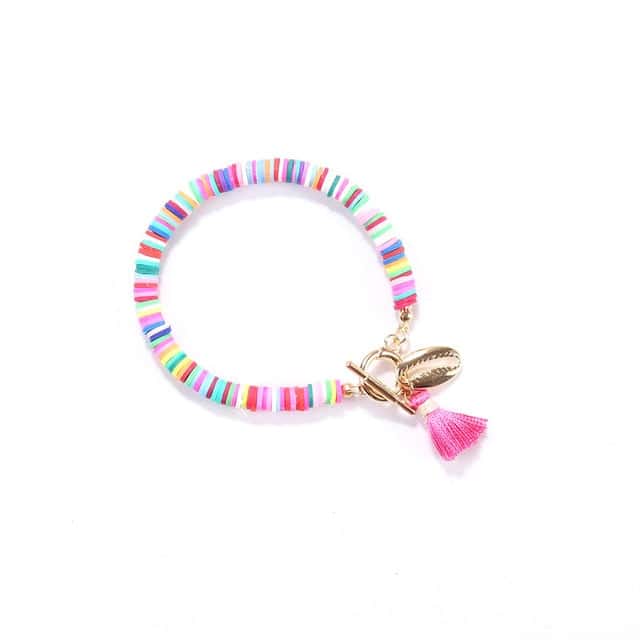 Musling Armbånd Flade Roseperler