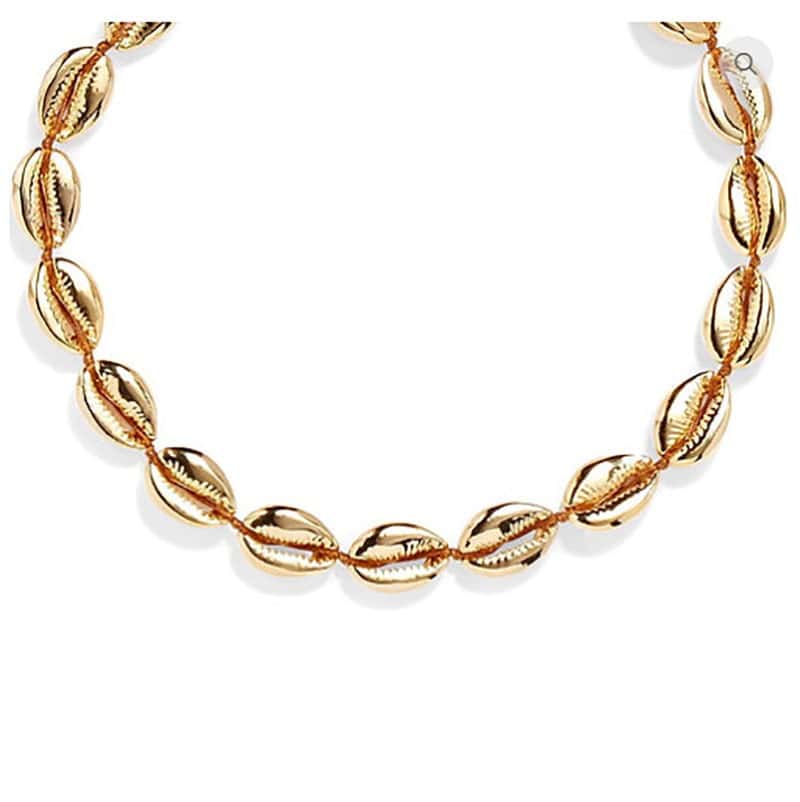 Musling Halskæde Guld Cowrie Choker